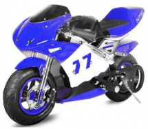 Moto de course 49cc PS77 bleue 6.5/6.5 pouces