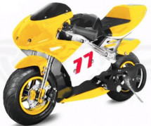 Moto de course 49cc PS77 jaune 6.5/6.5 pouces