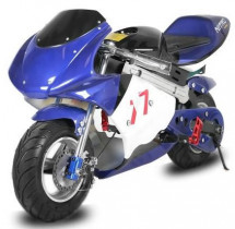 Moto de course Eco Pocket 1000W bleue 6.5/6.5 pouces