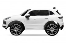 Voiture enfant électrique Porsche Cayenne S blanc 2 places haut de gamme